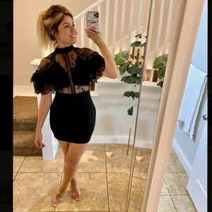 Fashion Nova Lace Black Mini Dress